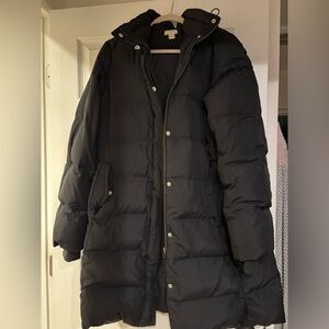 J. Crew Women's Black Puffer Coat